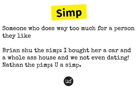 simp urban dictionary|is simp a bad word.